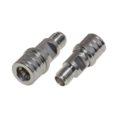 Adaptador En Línea De Bajo Pim, De Conector Qma (quick Mate) Macho A Sma Hembra, Bronce Blanco/ Oro/ Teflón.