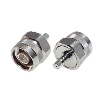 Adaptador De Bajo Pim, Interserie De Conector N Macho A Qma (quick Mate) Hembra, Bronce Blanco/ Oro/ Teflón.