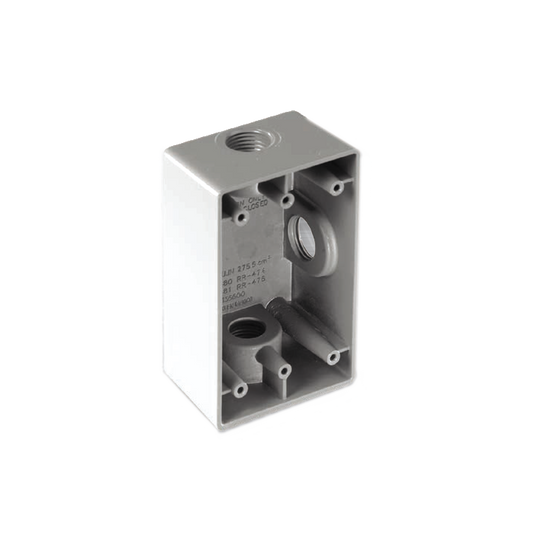 Caja Rectangular de 3/4"/ 4 Bocas/ Con Recubrimiento  exterior de PVC e interior Purpura.