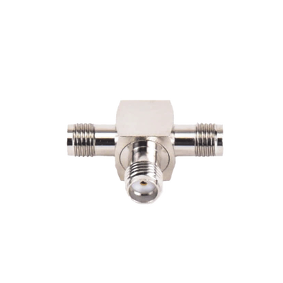Adaptador En Forma T, De Triple Conectores Sma Hembra, Níquel/ Oro/ Teflón.