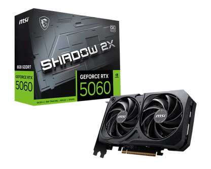 Tarjeta De Video Msi Gefiorce Rtx 5060 8g Shadow 2x Oc Pcie4 X 8/8gb/gddr6/estandar/1hdmi/1xdp/dl-dvi-d X 1gama Media /gamer