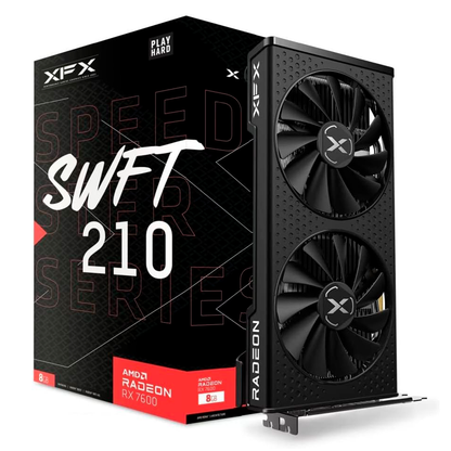 Tarjeta De Video Xfx Amd Radeon Rx 7600 Speedster Swft 210 Dual Fan / 8gb/ Gddr6/ Pcie 4.0/128 Bit/gama Media