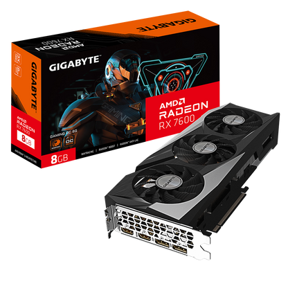 Tarjeta De Video Gigabyte Amd Radeon Rx 7600 Gaming Oc 8g Pcie 4.0 8 Gb/gddr6x/256 Bit/gama Alta