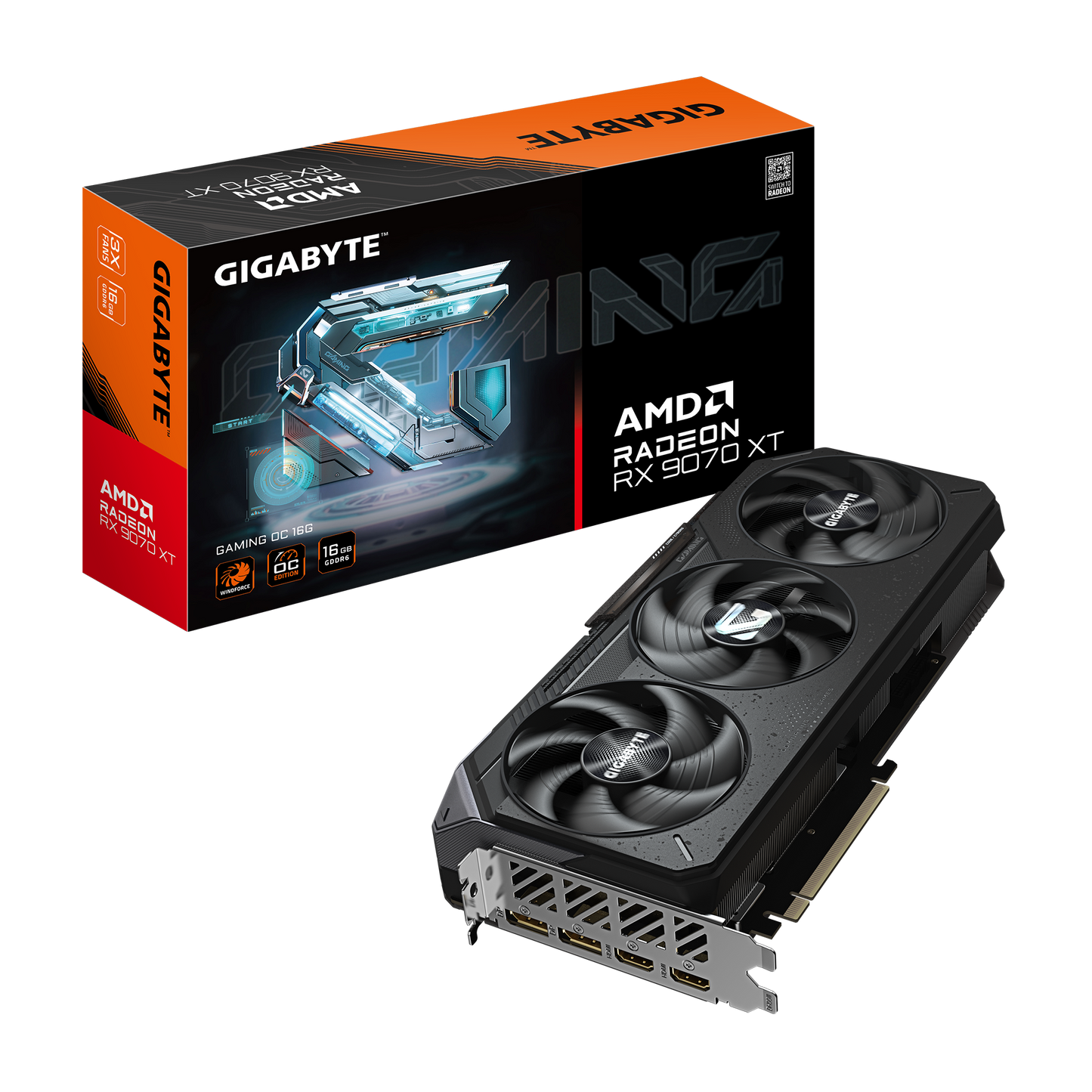 Tarjeta De Video Gigabyte Radeon Gv-r9070xtgaming Oc-16gd / Rx 9700 Xt / 16gb Vram / Pci 5.0 / Hdmi / Dp