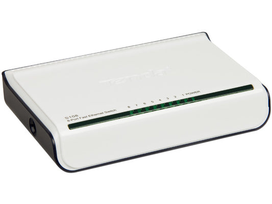 Switch Tenda S108, 8 Puertos 10/100 Escritorio Velocidad De Transmision De Hasta 200 Mbps Fast Ethernet
