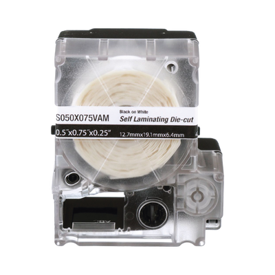 Casete De 300 Etiquetas Autolaminadas De 19.1 X 25.4 Mm, Para Cables De 2 A 4 Mm De Diámetro, Área De Impresión Color Blanco