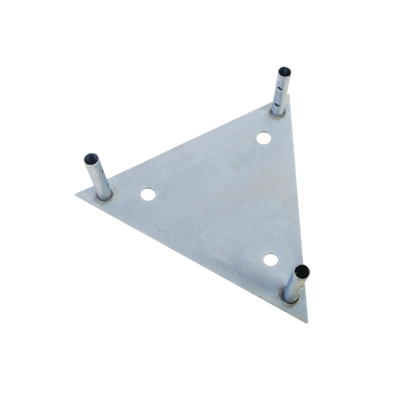 Base Para Tramo Stz60g Con Placa 1/2", Niple De 3/4", Galvanizado Por Inmersión En Caliente.