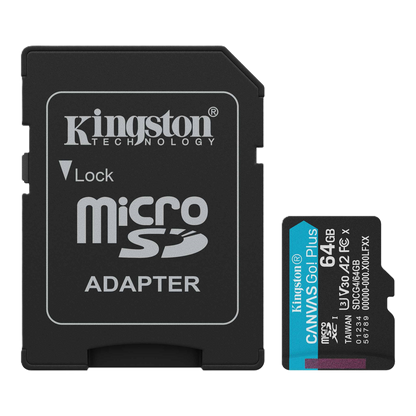 Memoria Flash Micro Sd Kingston Sdxc Canvas Go Plus 64gb 200mb/s Uhs-i U3 V30 C/adaptador (sdcg4/64gb)