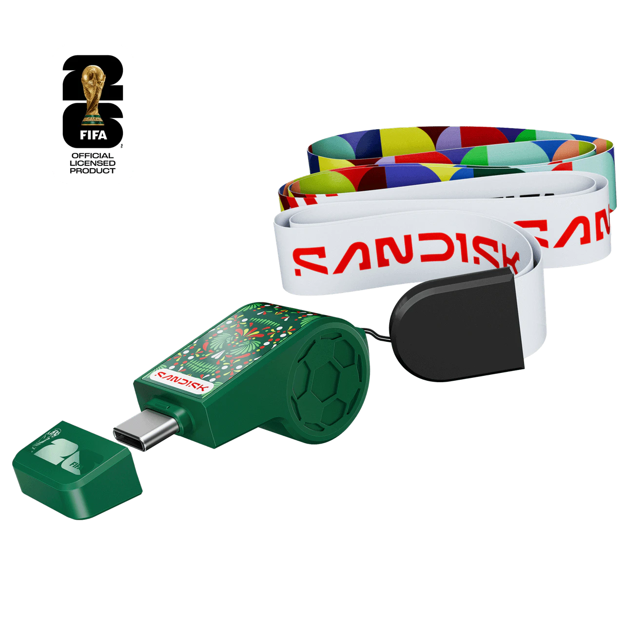 Memoria Sandisk 64gb Usb Tipo-c Edicion Copa Mundial Fifa 2026 Negra Lect.300mb/s  Sdczia-064g-g46