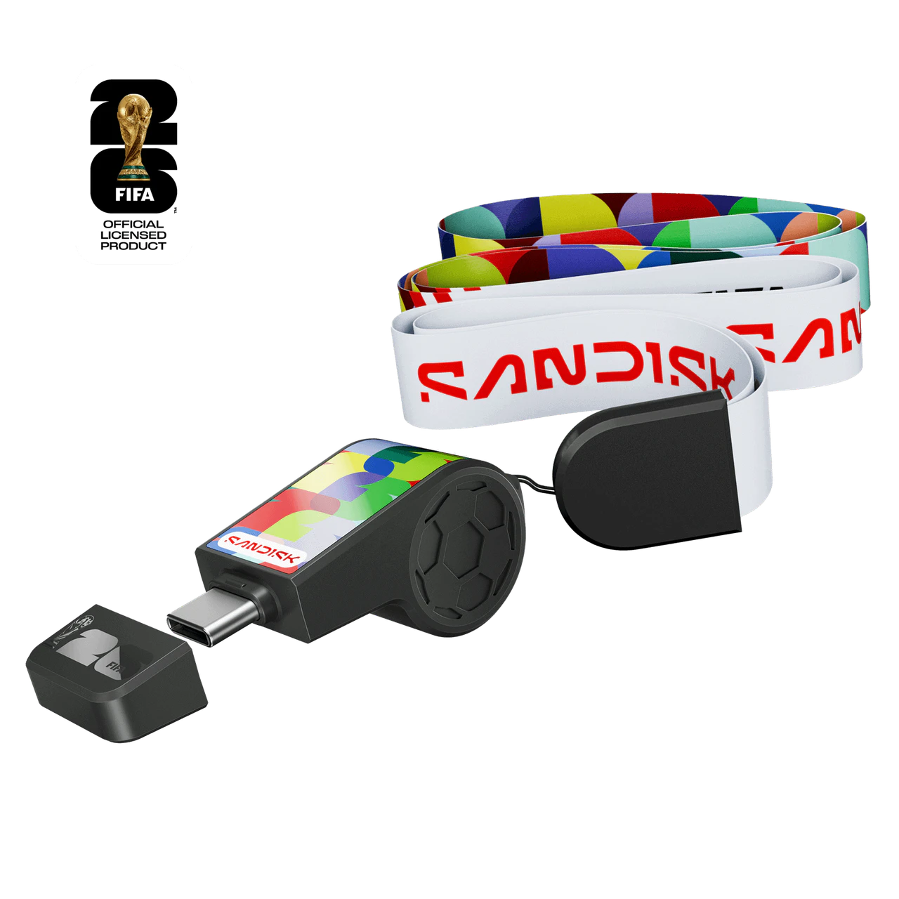 Memoria Sandisk 128gb Usb Tipo-c Edicion Copa Mundial Fifa 2026 Negra Lect.300mb/s  Sdczia-128g-g46
