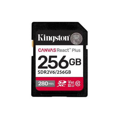 Memoria Flash Sd Kingston Sdxc Canvas React Plus 256gb 280r/150w Uhs-ii U3 V60 Sdr2v6/256gb