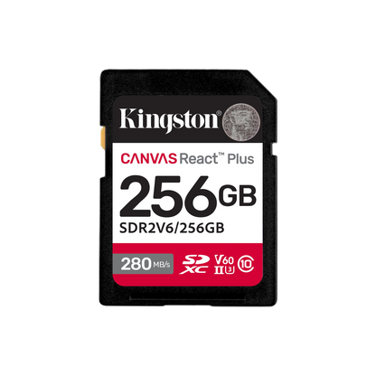 Memoria Flash Sd Kingston Sdxc Canvas React Plus 256gb 280r/150w Uhs-ii U3 V60 Sdr2v6/256gb