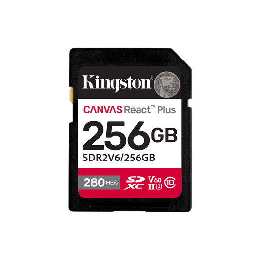 Memoria Flash Sd Kingston Sdxc Canvas React Plus 256gb 280r/150w Uhs-ii U3 V60 Sdr2v6/256gb