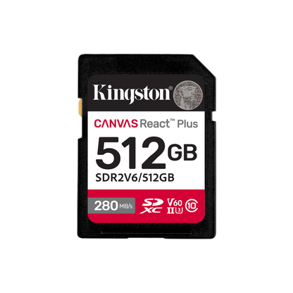 Memoria Flash Sd Kingston Sdxc Canvas React Plus 512gb 280r/150w Uhs-ii U3 V60 Sdr2v6/512gb