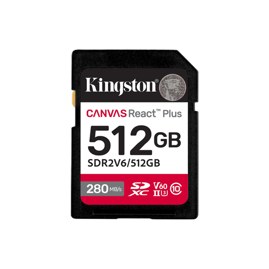Memoria Flash Sd Kingston Sdxc Canvas React Plus 512gb 280r/150w Uhs-ii U3 V60 Sdr2v6/512gb