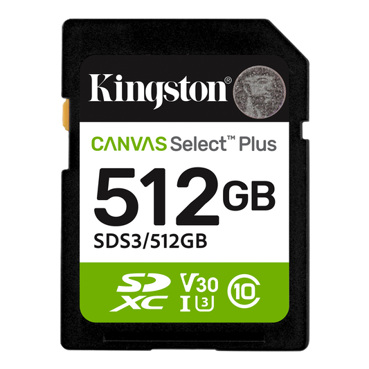 Memoria Flash Sd Kingston Sdxc Canvas Select 512gb 150mb/s C10 Uhs-i U3 V30 (sds3/512gb)