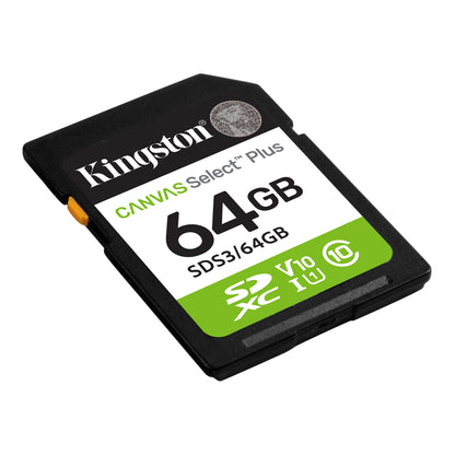 Memoria Flash Sd Kingston Sdxc Canvas Select 64gb 100mb/s C10 Uhs-i U1 V10 (sds3/64gb)