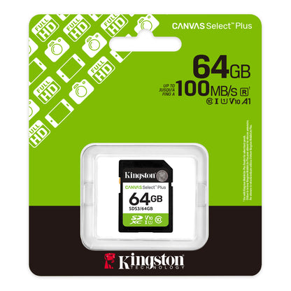 Memoria Flash Sd Kingston Sdxc Canvas Select 64gb 100mb/s C10 Uhs-i U1 V10 (sds3/64gb)
