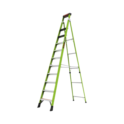 Escalera De 3.65 M Capacidad Máxima De 170 Kg, Inclinada, De Fibra De Vidrio Con Almohadilla De Pared Giratoria.