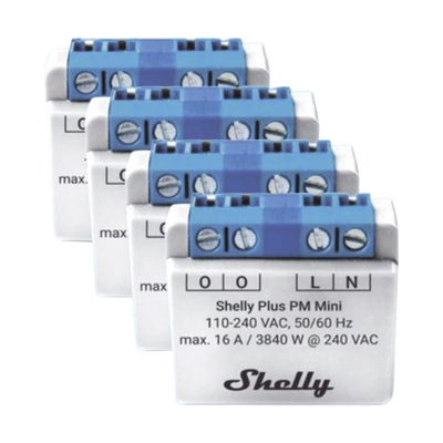 Kit 4 Piezas El Medidor De Potencia Más Pequeño,  Inteligente Con Wi-fi, Medición De Consumo, 1 Canal 16a,