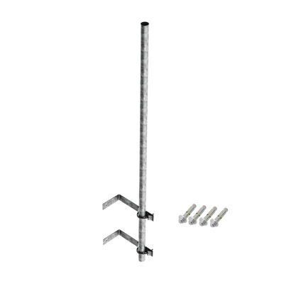 Mástil De 3 M De 1-1/4" Diámetro Ced. 30 Con Herrajes Para Sujeción A Pared.