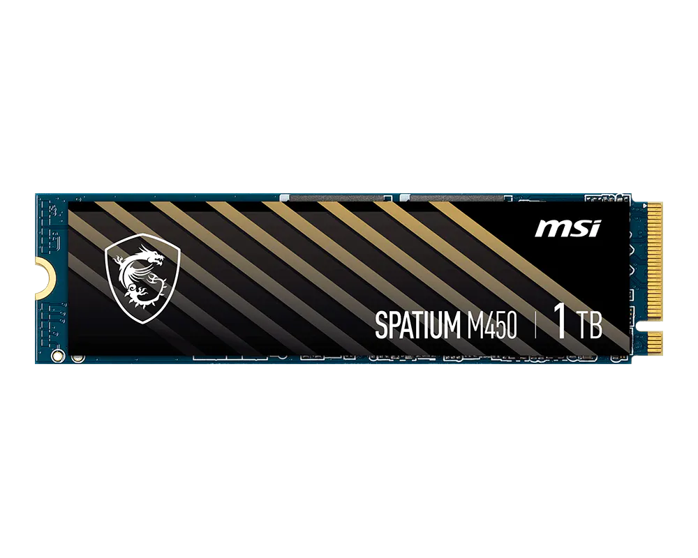 Unidad De Estado Solido Ssd Interno Msi Spatium M450 1tb M.2 2280 Pcie Gen4x4, Nvme 1.4 Lec 3600 / Esc 300 Mb/s Spatium M450 Pcie 4.0 Nvme M.2 1tb