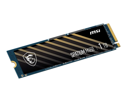 Unidad De Estado Solido Ssd Interno Msi Spatium M450 1tb M.2 2280 Pcie Gen4x4, Nvme 1.4 Lec 3600 / Esc 300 Mb/s Spatium M450 Pcie 4.0 Nvme M.2 1tb