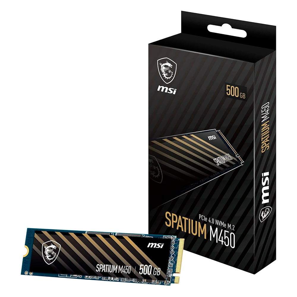 Unidad De Estado Solido Ssd Interno Msi Spatium M450 500 Gb M.2 2280 Pcie Gen4x4, Nvme 1.4 Lec 3600 / Esc 2300 Mb/s Spatium M450 Pcie 4.0 Nvme M.2 500gb