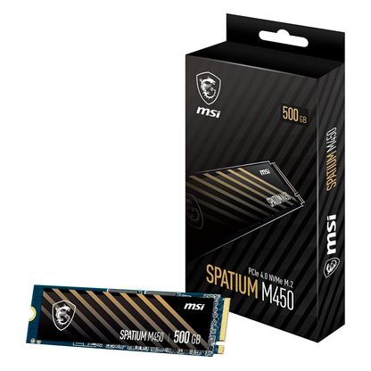 Unidad De Estado Solido Ssd Interno Msi Spatium M450 500 Gb M.2 2280 Pcie Gen4x4, Nvme 1.4 Lec 3600 / Esc 2300 Mb/s Spatium M450 Pcie 4.0 Nvme M.2 500gb