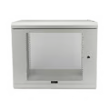 Gabinete de Pared de 9U con Puerta Perforada 455 mm de Profundidad, Rack de 19'', Acero Reforzado Color Gris Mate