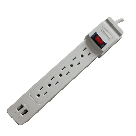 Supresor De Picos Koblenz Ss-550-usb, 550 Joules, 5 Contactos Aterrizados, 2 Puertos Usb. 1 AÑo De Garantia. Sku 00-5333-000