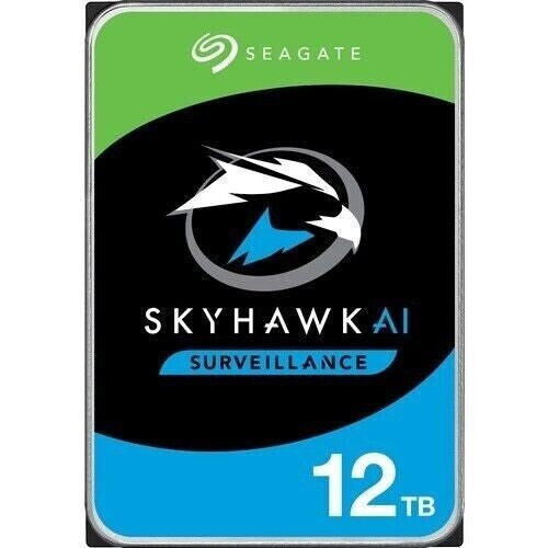 Disco Duro Interno Seagate Skyhawk Ai 12tb 3.5 Escritorio Sata3 6gb/s 256mb 7200rpm Video Vigilancia Ai 24x7 Nvr 1-16 Bahias 1-64 Cam