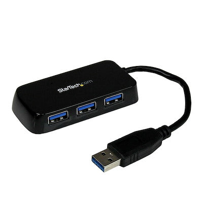 Hub Usb 3.0 De 4 Puertos - Adaptador Concentrador Hub Usb 3.0 Super Speed 4 Puertos Salidas Portatil Para Laptop Computadora - Negro - Startech.com Mod. St4300minu3b