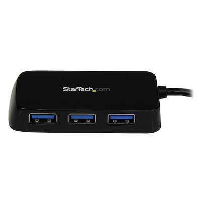 Hub Usb 3.0 De 4 Puertos - Adaptador Concentrador Hub Usb 3.0 Super Speed 4 Puertos Salidas Portatil Para Laptop Computadora - Negro - Startech.com Mod. St4300minu3b