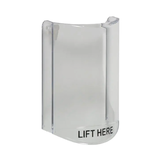 Cubierta Protectora De Policarbonato, Súper Resistente, Sin Sonido, Texto En Ingles, Para Botones Multiusos Serie Stopper® Station De STI