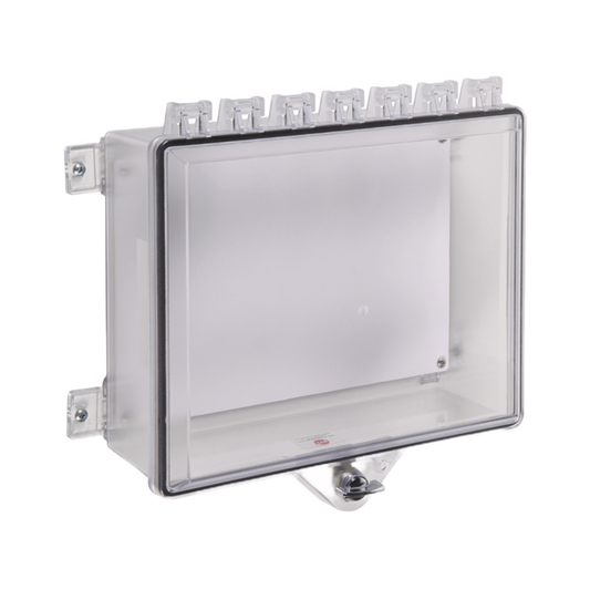 Gabinete de protección tipo 4X con placa trasera y bloqueo de pulgar - Transparente