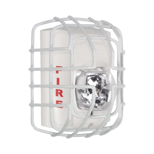 Protector De Rejilla Anti Vandalismo Y Golpes Accidentales, Color Blanco, Para Sirenas/Estrobos/Bocinas System Sensor, Montaje a Ras, 7.40"Altox6.15"Anchox3.39"Profundidad