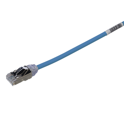Patch Cord Cat6a, Diametro Reducido 28 Awg, Blindado S/ftp, Cm/ls0h, 3 Metros, Color Azul