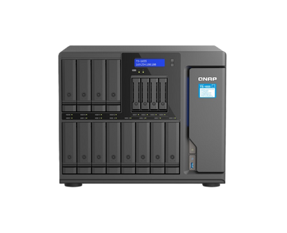 Nas Qnap Ts-1655-8g/ 16 Bahias /12 Sata De 3,5 4 Sata De 2,5/ocho Nucleos 2.8ghz/8gb Ddr4 Hasta 128gb/2 Pto 2,5 Gbe/usb 3.2 X4/ Hotswap/ No Incluye Discos/ Atom C5125/ Torre/ Hasta 240 Tb