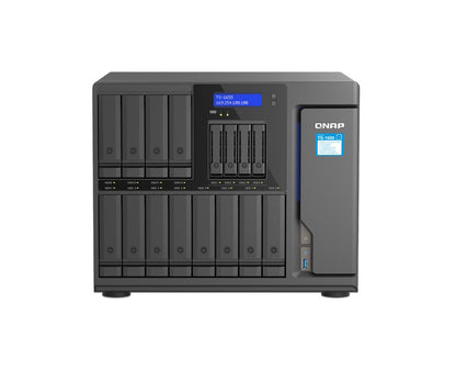 Nas Qnap Ts-1655-8g/ 16 Bahias /12 Sata De 3,5 4 Sata De 2,5/ocho Nucleos 2.8ghz/8gb Ddr4 Hasta 128gb/2 Pto 2,5 Gbe/usb 3.2 X4/ Hotswap/ No Incluye Discos/ Atom C5125/ Torre/ Hasta 240 Tb