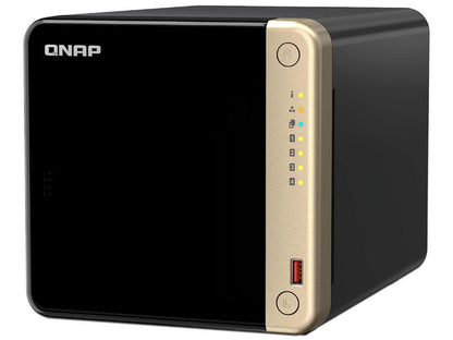 Qnap Ts-464 4-bay High-performance Desktop Nas. Intel 4c/4t Processor, Burst Up To 2.9ghz With 8gb Ddr4 Ram, 2 X 2.5gbe, 2 X M.2 2280 Pcie Gen 3 X1, 1 X Pcie Gen3 X2 Slot For Network/storage Expansio