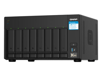 Nas Qnap Ts-832px-4g/ 8 Bahias Sata Hdd De 3,5/ Nucleo Cuadruple 1.7ghz/4gb Ddr4 Sodimm Ampliable A 16gb/2 Pto 2,5 Gbe /2 Pto 10 Gbe /usb 3.2 X3/ Hotswap/ No Incluye Discos/ Hasta 144tb