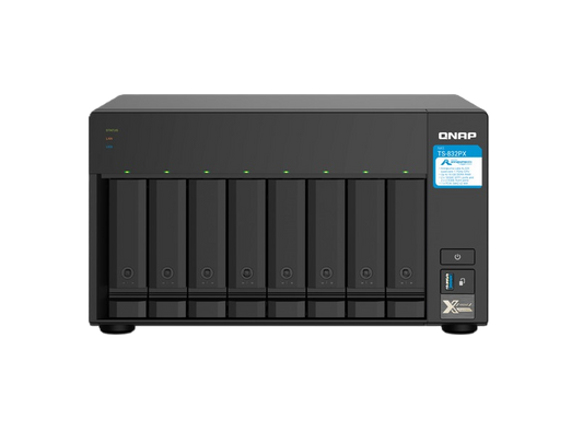Nas Qnap Ts-832px-4g/ 8 Bahias Sata Hdd De 3,5/ Nucleo Cuadruple 1.7ghz/4gb Ddr4 Sodimm Ampliable A 16gb/2 Pto 2,5 Gbe /2 Pto 10 Gbe /usb 3.2 X3/ Hotswap/ No Incluye Discos/ Hasta 144tb