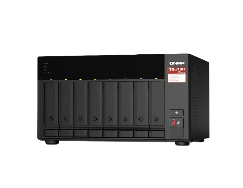 Nas Qnap Ts-873a-8g-us /8 Bahias Sata De 3,5 /ncleo Cuadruple 2.2ghz/ 8gb Ddr4 Hasta 64 Gb/ Lan 2,5 Gbe X2/ Usb 3.2 X2/hot Swap/ Soporta M.2 2280/ No Incluye Discos
