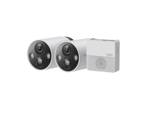 Camara Wifi Tp-link Tapo C420s2 Kit 2 Camaras Para Exterior Con Bateria Recargable Resolucion 2k 1080p Ip65 A Prueba De Agua Vision Nocturna Audio Bidireccional