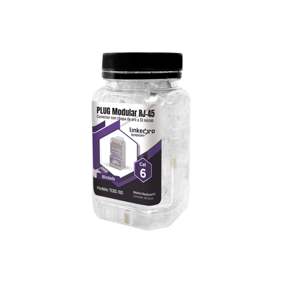 Bote Con 100 Piezas De Plug Modular Rj45 Cat6 Blindado, Chapado De Oro A 30 Micras Para Durabilidad Extrema Sin Pin De Tierra