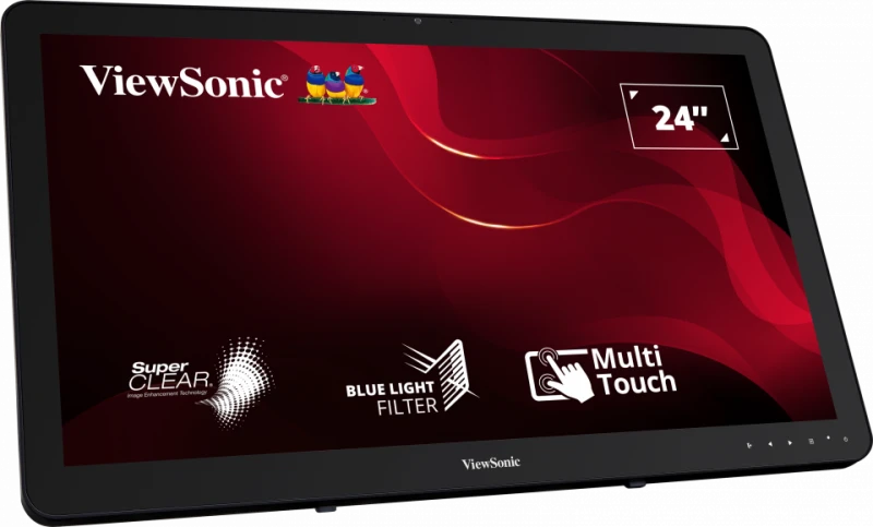 Monitor Touch Viewsonic Td2430/ Tecnologia Capacitiva/ 24 Pulgadas/ Full Hd / 1920 X 1080 / Vga / Hdmi / Vesa / Cable Hdmi /cable Usb-a A Usb-b/ 3 AÑos De Garantia