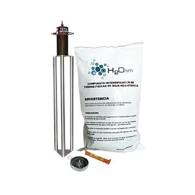 Kit Antivandalico De Puesta A Tierra De 45 A Con Electrodo, Acoplador En Filtro Y Compuesto H2ohm.