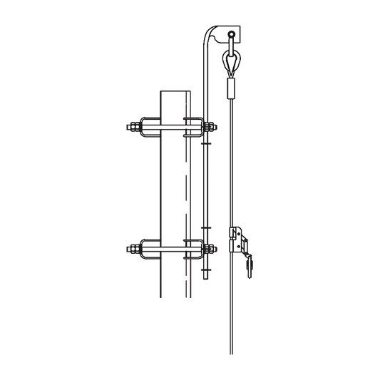 Línea de vida para torre Super Titan de hasta 100 pies (30 metros). Carro de Seguridad NO INCLUIDO.