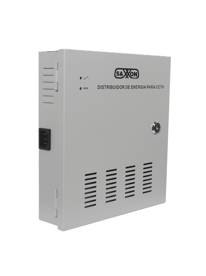 Fuente De Poder Saxxon 12v Cd/ 30 Amperes/ Distribuidor Para 18 Camaras/ 1.65 Amperes Por Canal/ce/ Fcc/ Certificacion Ul